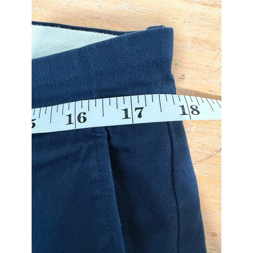 J Crew Re-Imagined Navy Blue Stretch Cotton Chino Pants Mens 35x33 Slim Straight